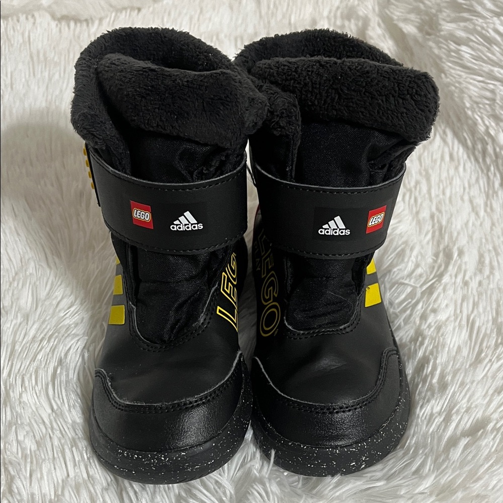 Adidas x LEGO Black Boots with Yellow Highlights